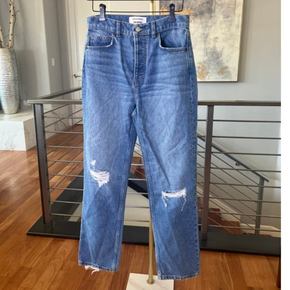 Reformation Cynthia High Rise Straight Jeans in Shasta Destroyed - Picture 1 of 12